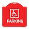 Signmission Designer Series Parking Handicapped, Red & White Aluminum Sign, 18" x 18", RW-1818-23477 A-DES-RW-1818-23477 - alternate 1